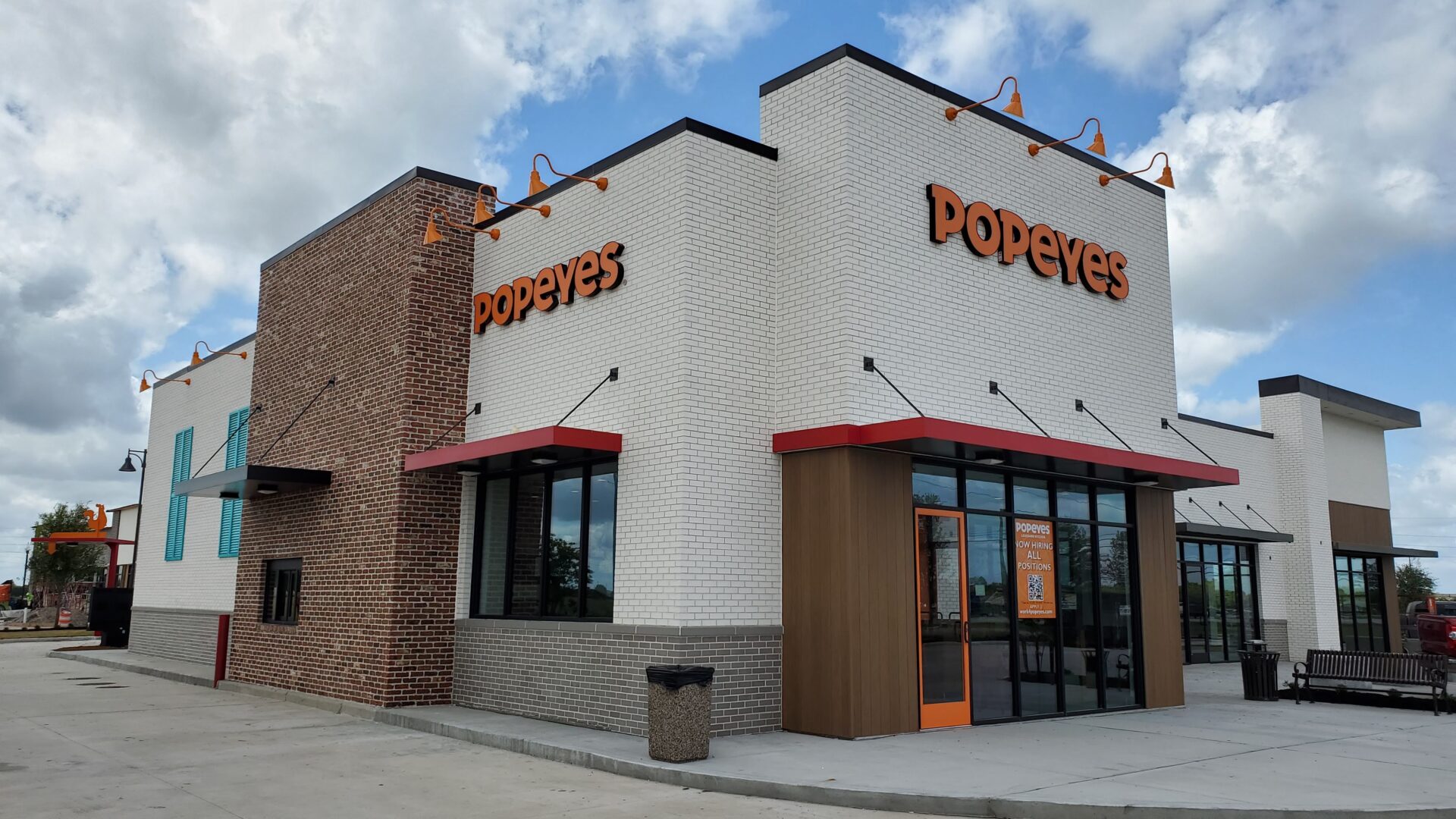 Popeyes restaurant front view on the display