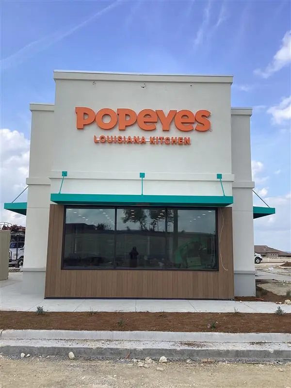 Popeyes restaurant overview on the display