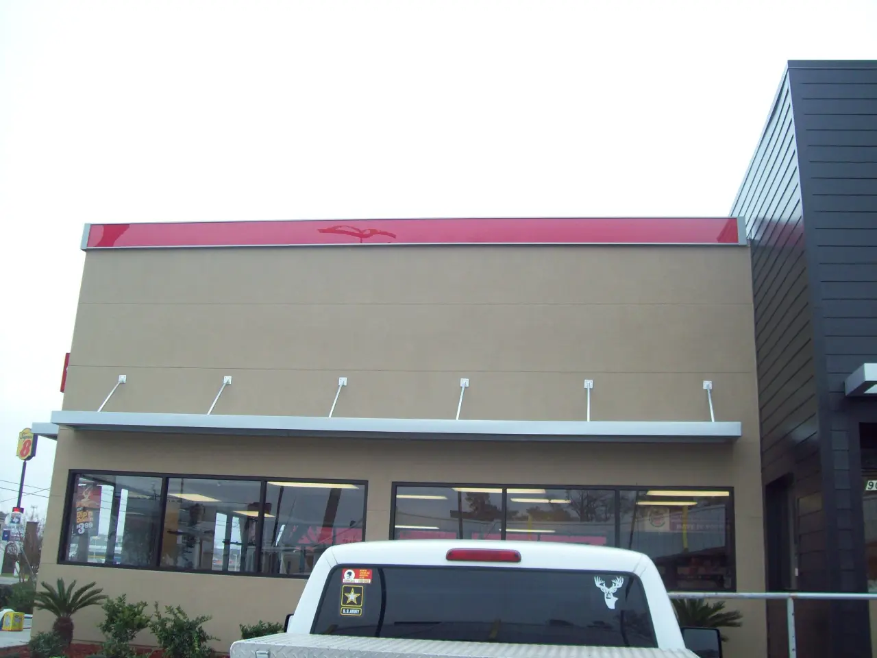 Burger King restaurant side view on the display